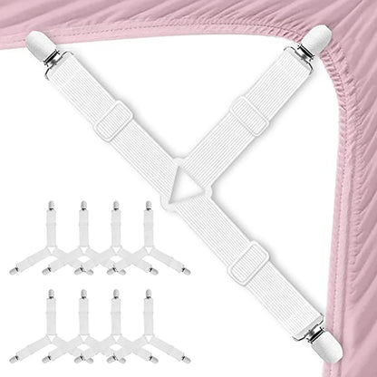 Adjustable Elastic Triangle Bed Sheet Holders (4pcs)