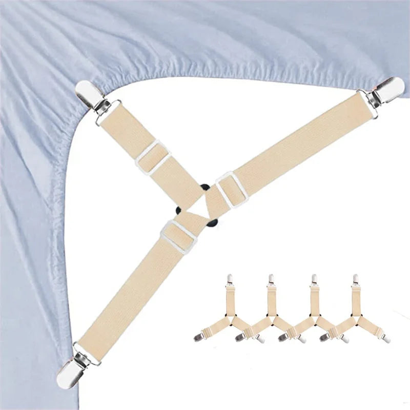 Adjustable Elastic Triangle Bed Sheet Holders (4pcs)