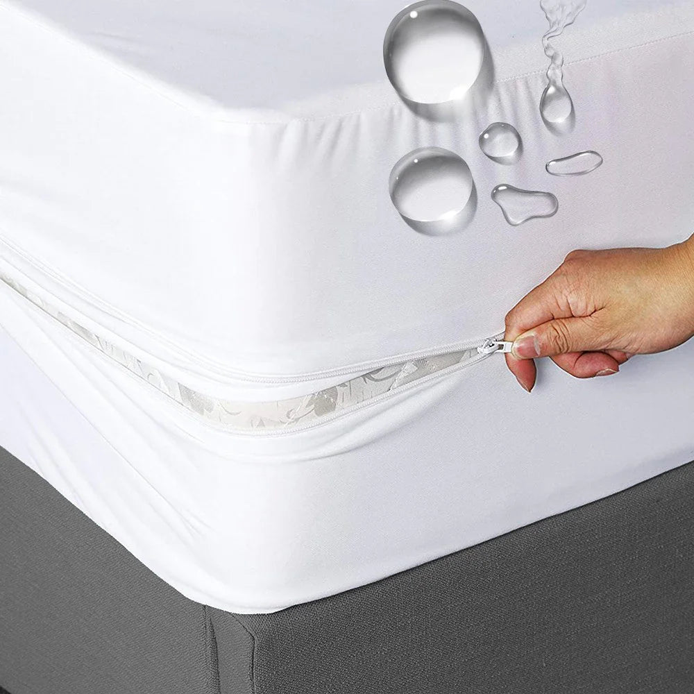 Fully Enclosed Waterproof Mattress Cover with Zipper