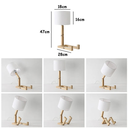 Charming Robot Wooden Lamp