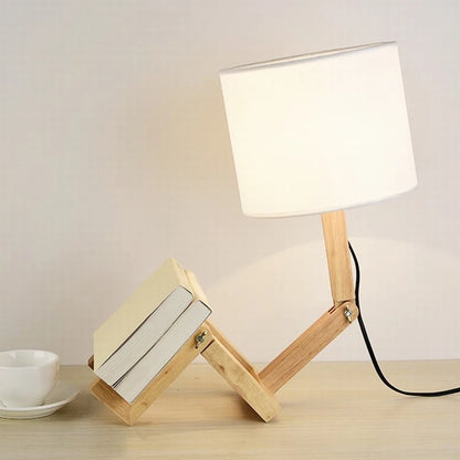 Charming Robot Wooden Lamp